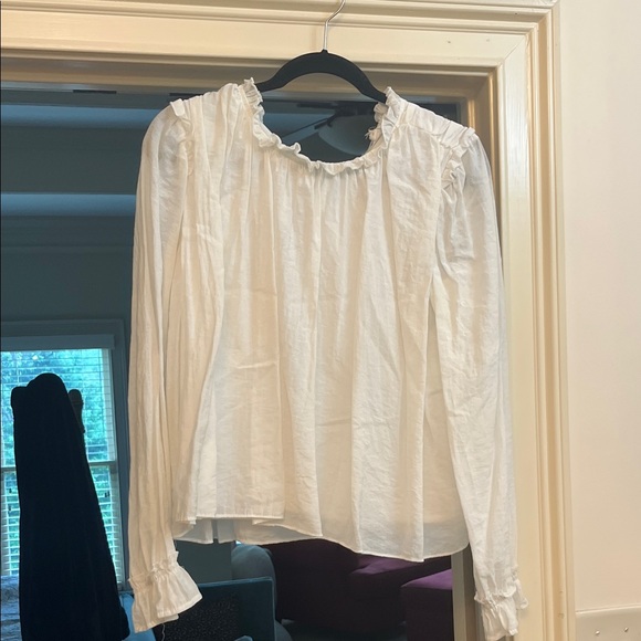 Chic White Ruffle Blouse - Picture 1 of 5
